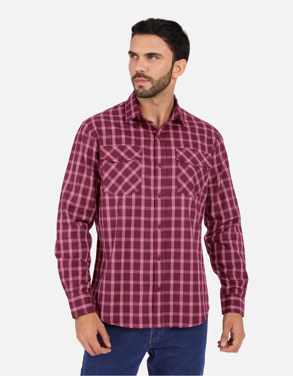 Camisa regular fit vino