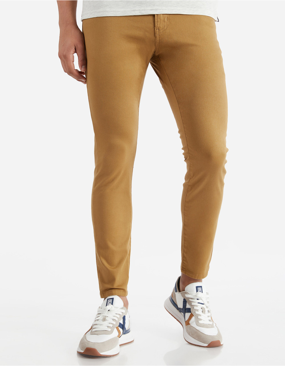 Pantalón Hombre Skinny Drill Skurax Lp Camello