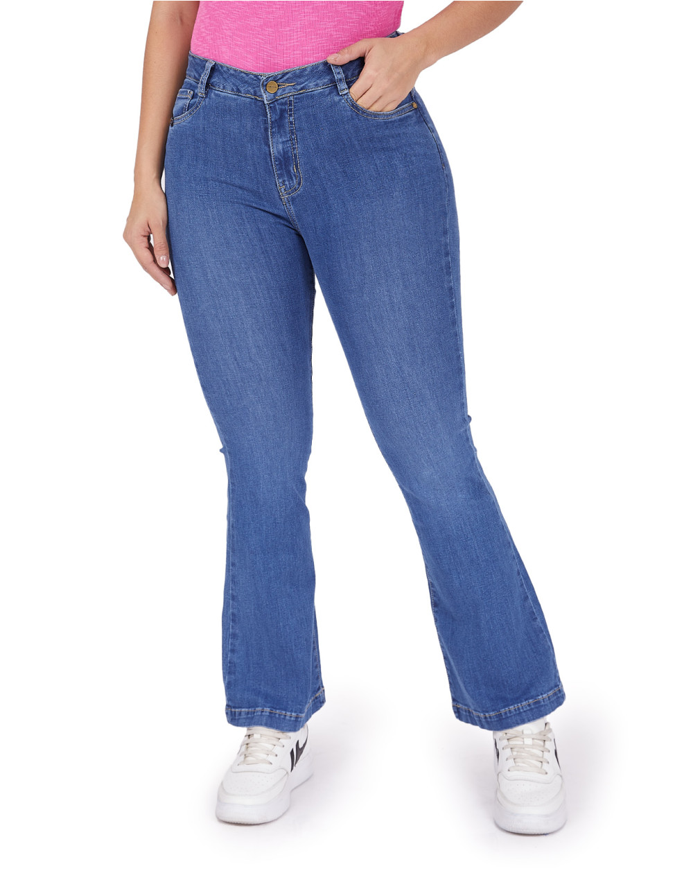 Jean mujer flare crystal focalizado tiro alto