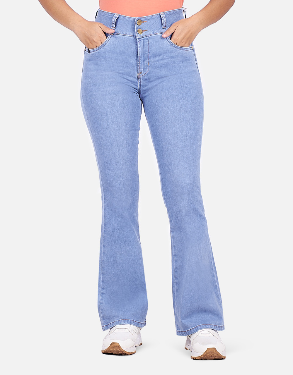 Jean flare celeste tiro alto mm