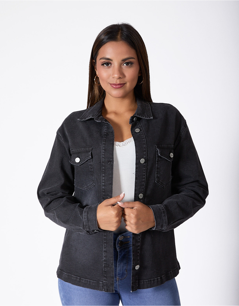 Camisaco saorih regular fit stone black focalizado