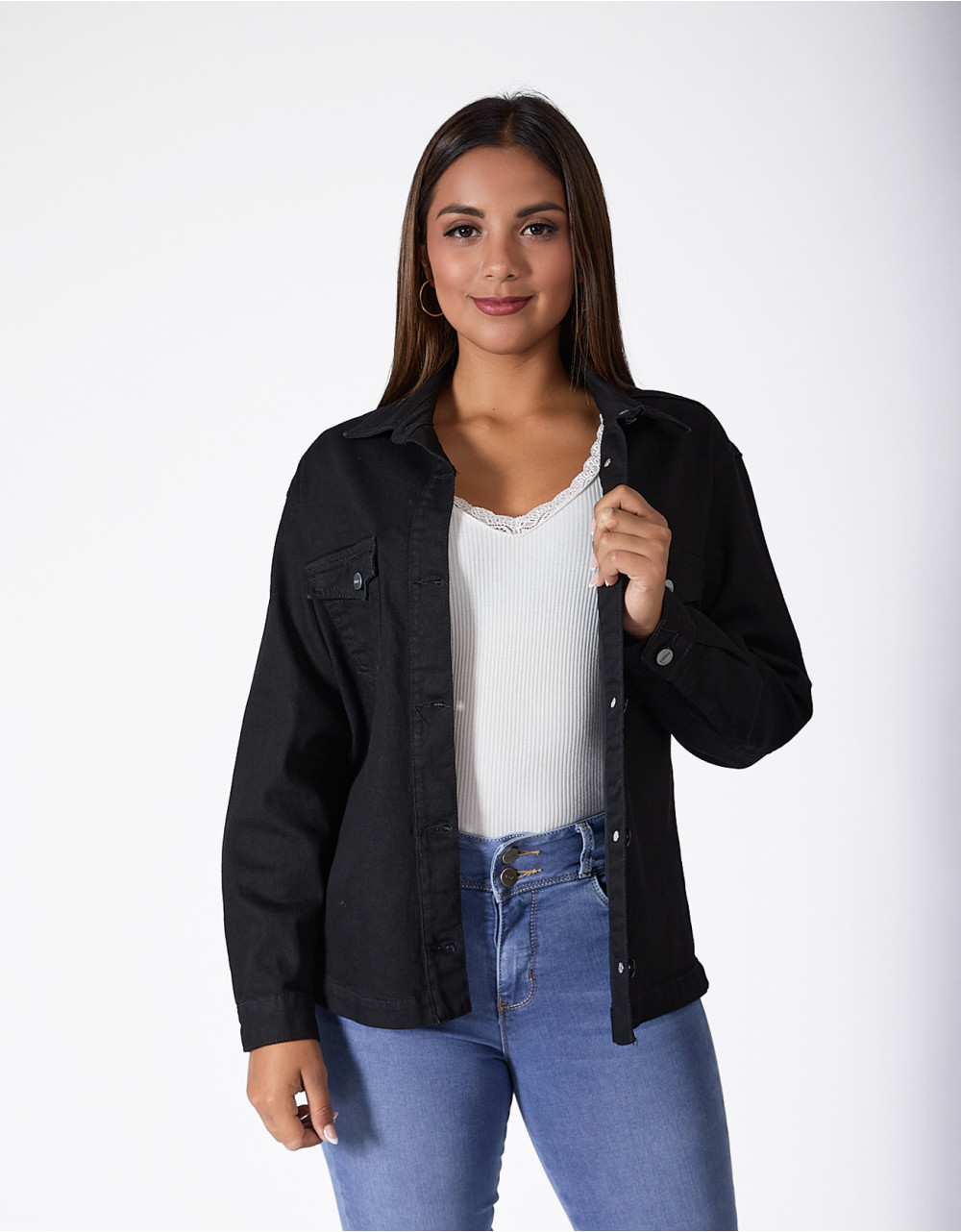 Camisaco saorih regular fit negro