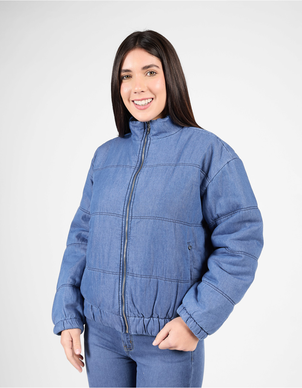 Casaca Layra regular fit celeste