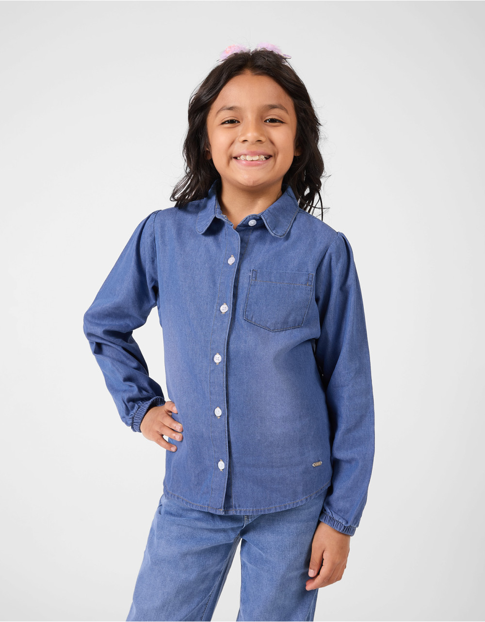 Blusas Niña Mawsi Regular Fit Stone Focalizado Manga Larga