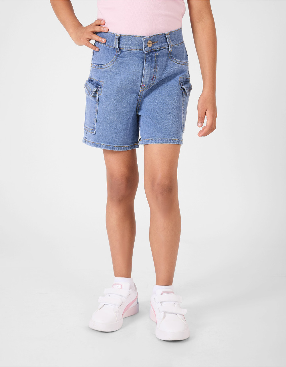 Short Niña Amaiah Celeste Tiro Alto