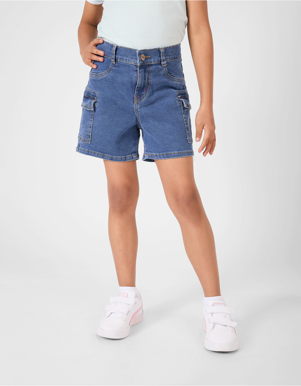 Short Niña Amaiah Crystal Tiro Alto