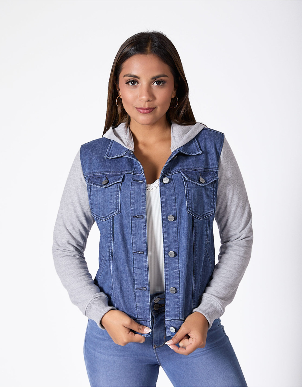 Casaca regular fit azul