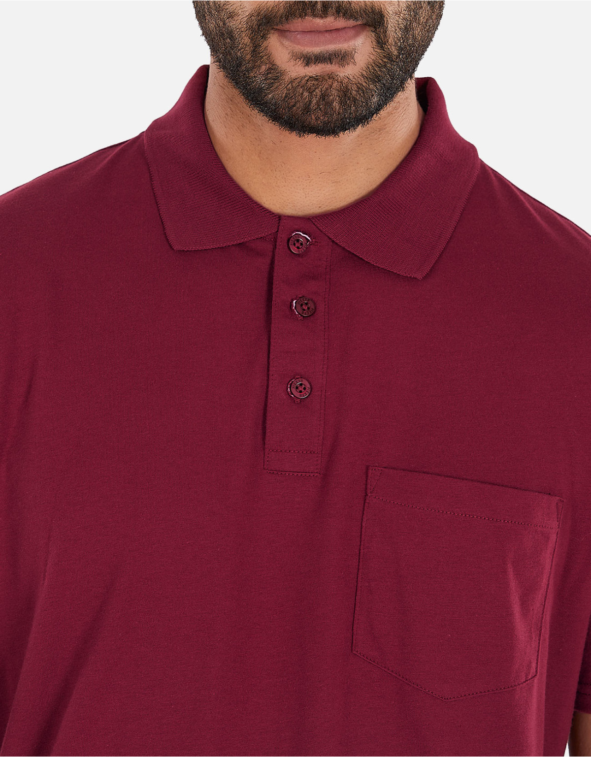 Polo regular fit cuello box vino