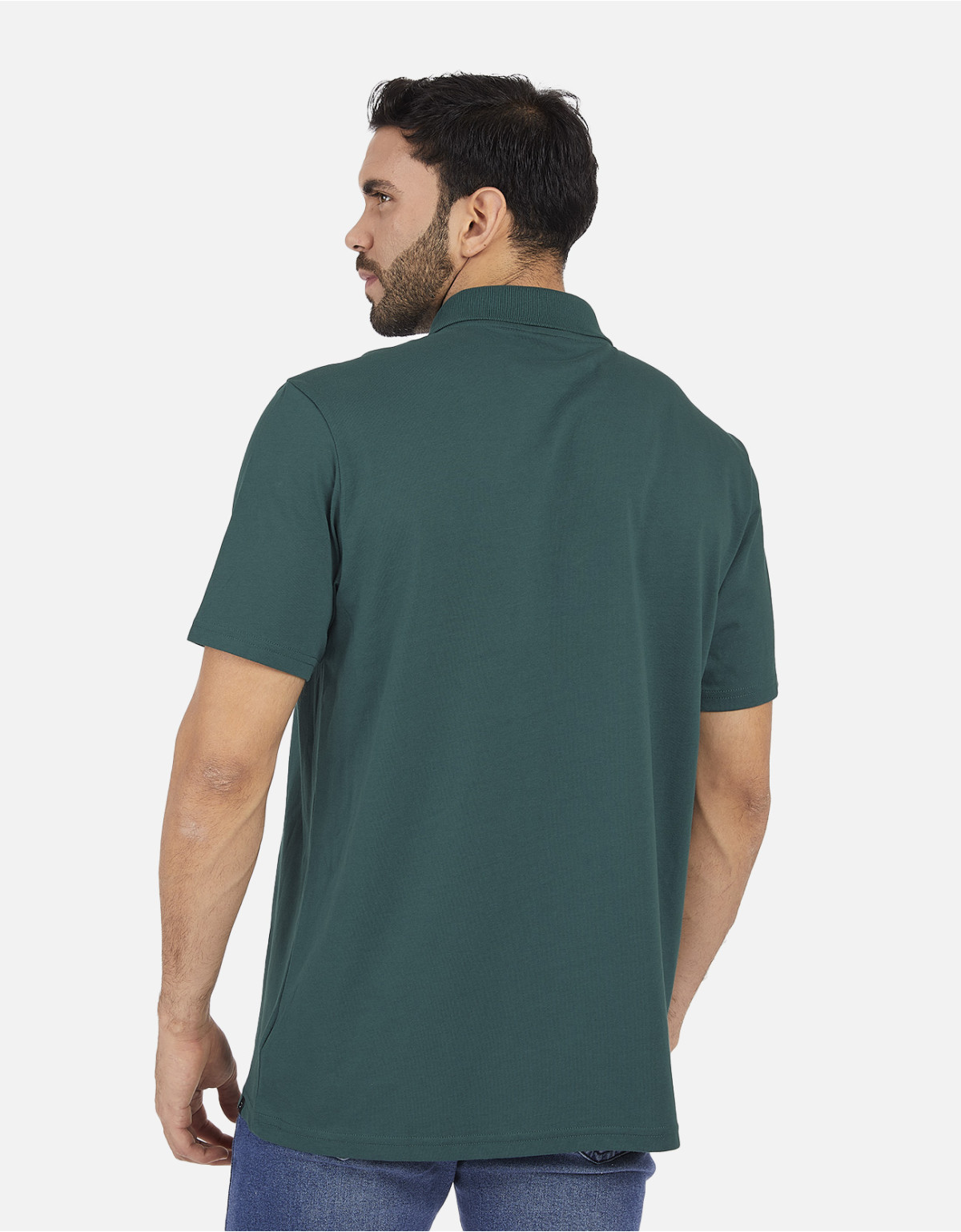 Polo regular fit cuello box verde