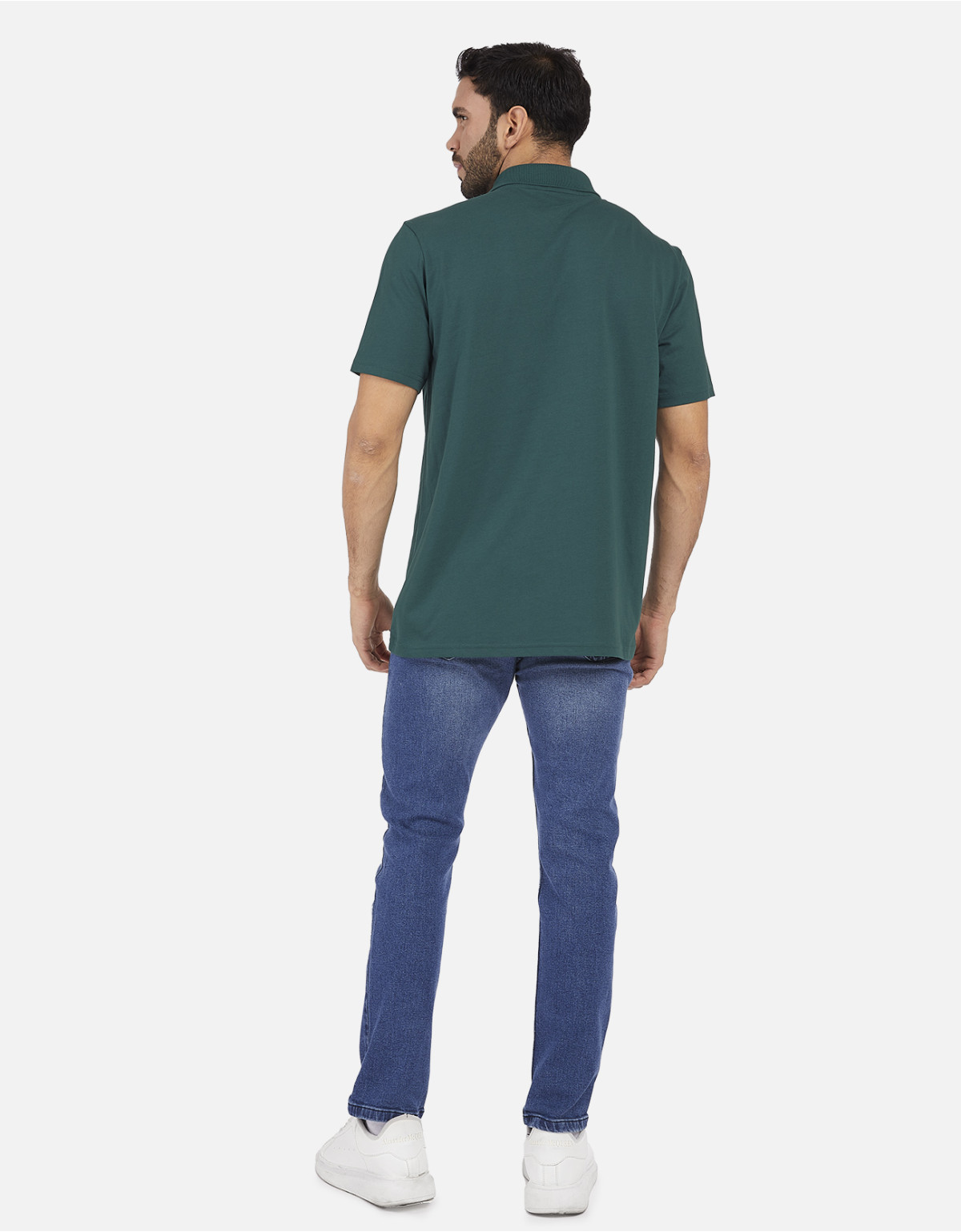 Polo regular fit cuello box verde