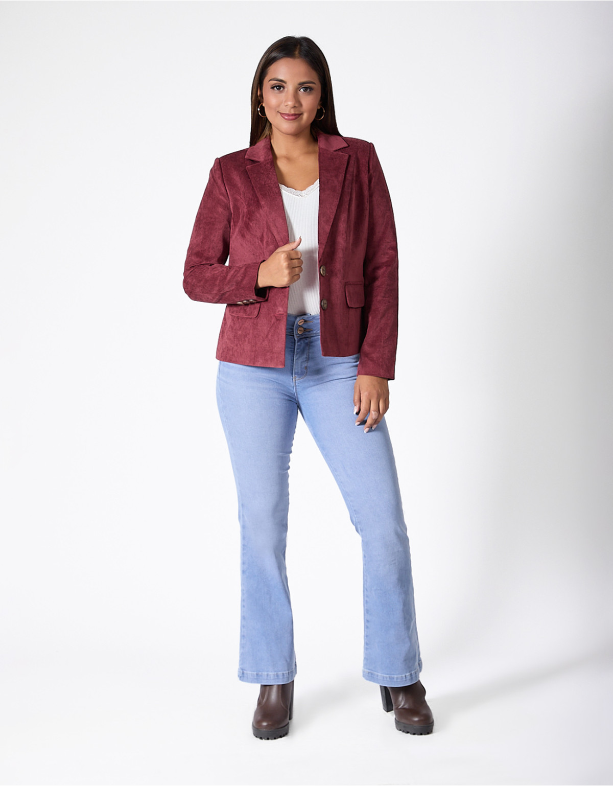 Casaca regular fit vino