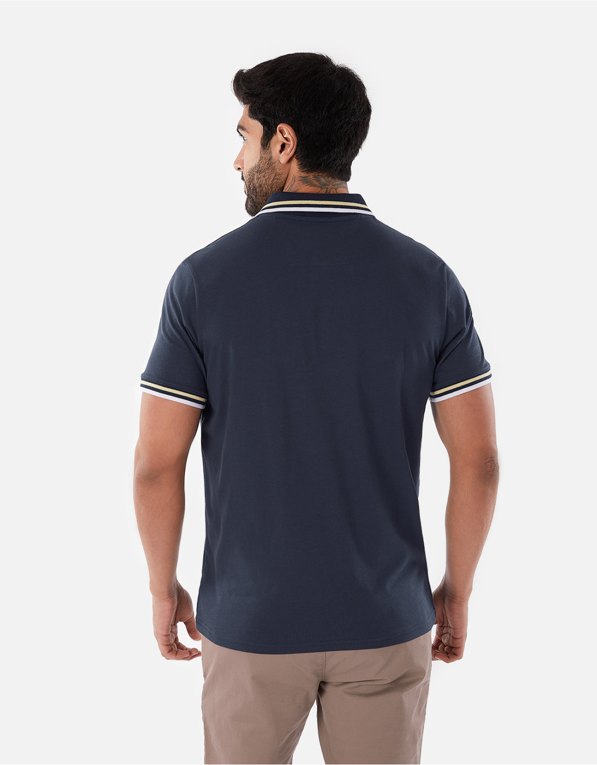 Polo regular fit cuello box azul