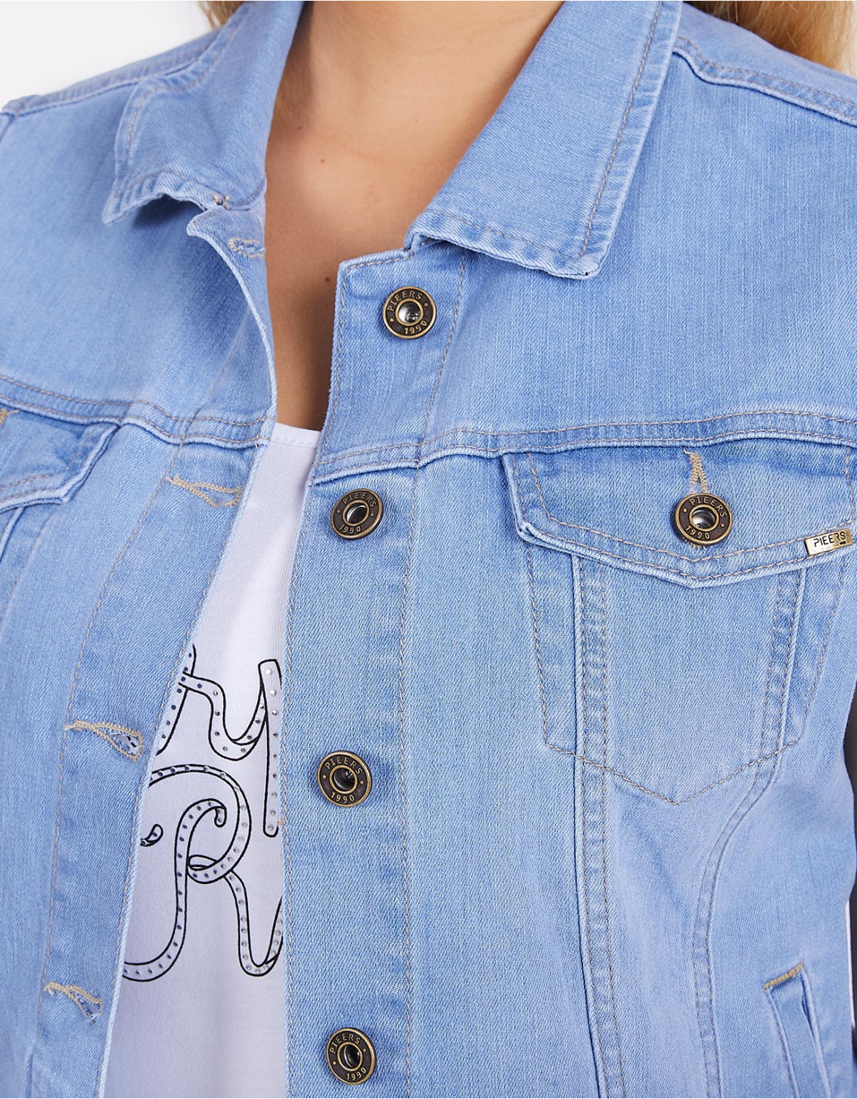 Chaleco regular fit celeste