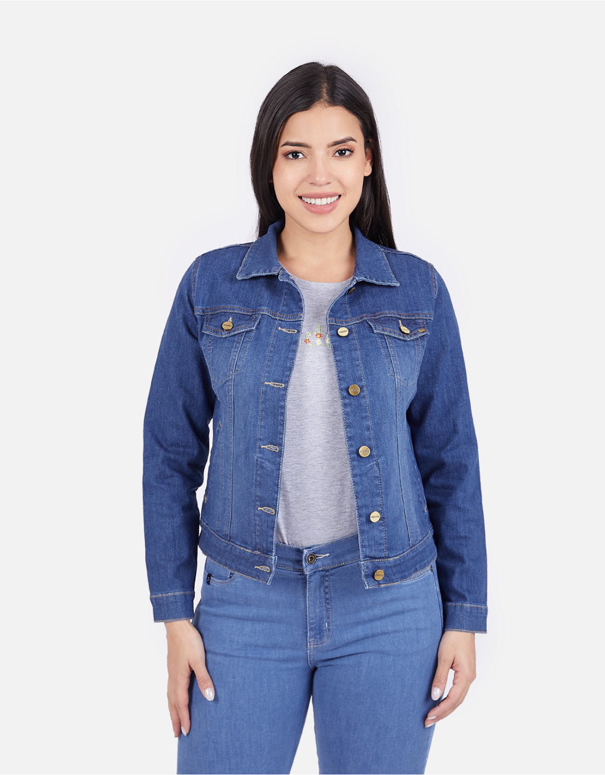 Casaca regular fit azul