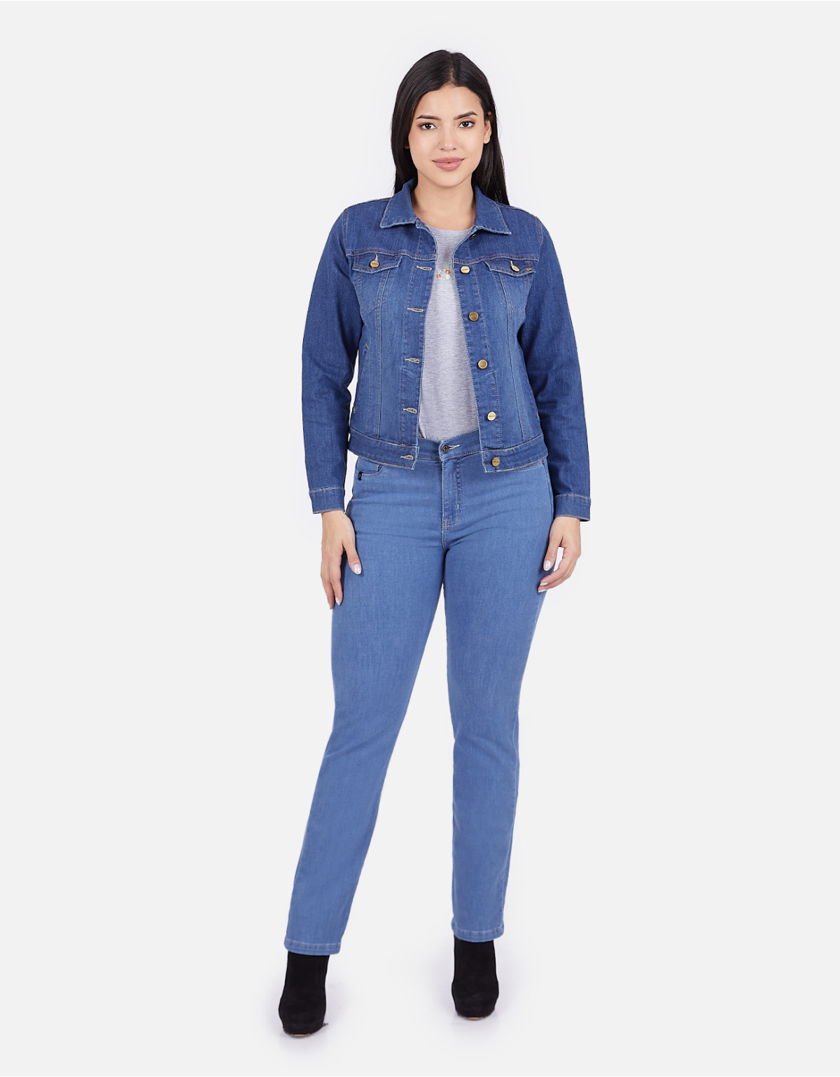 Casaca regular fit azul