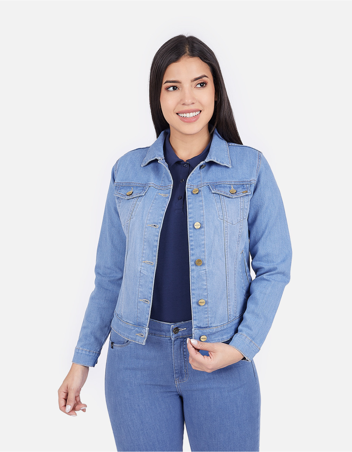 Casaca regular fit celeste