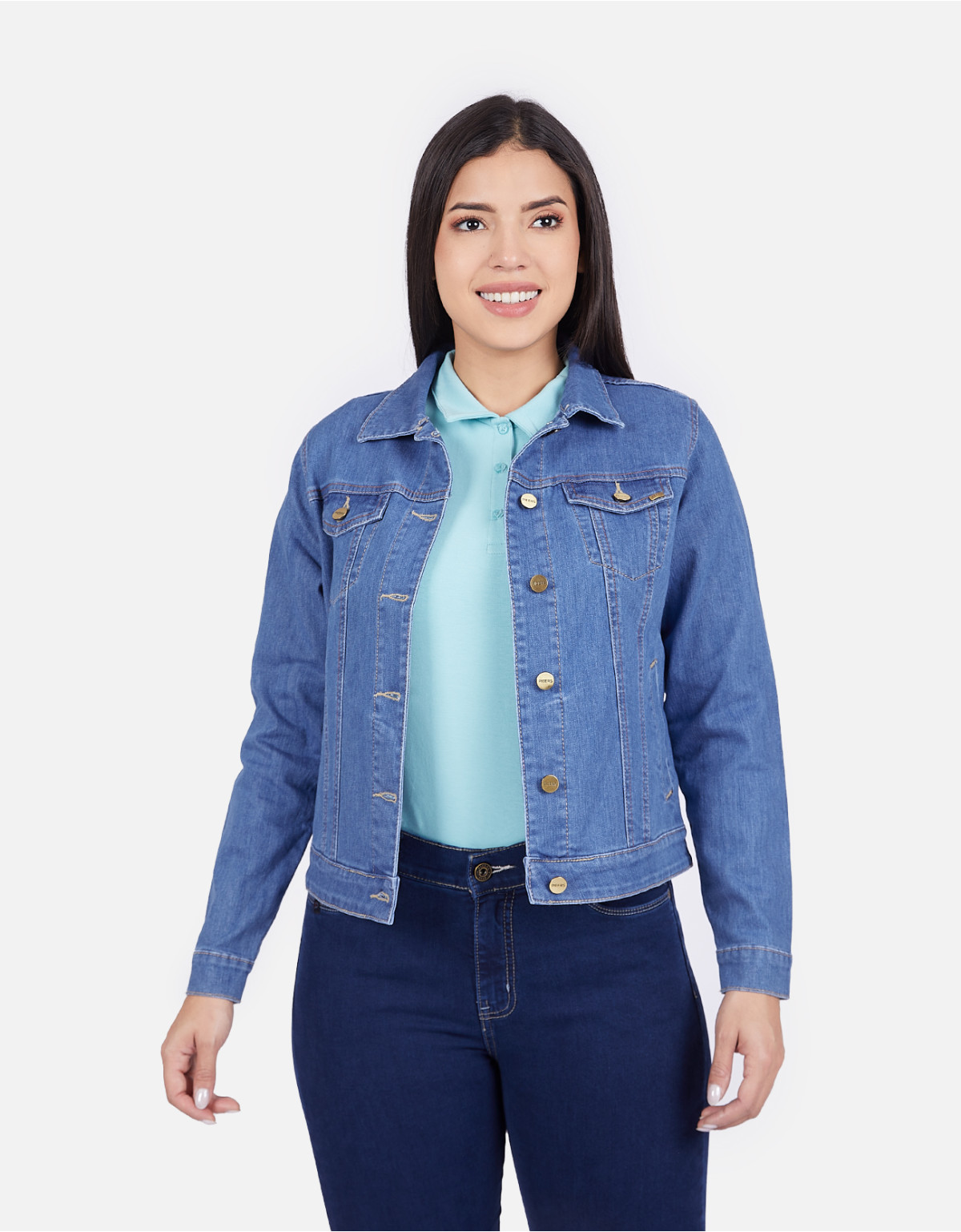Casaca regular fit celeste