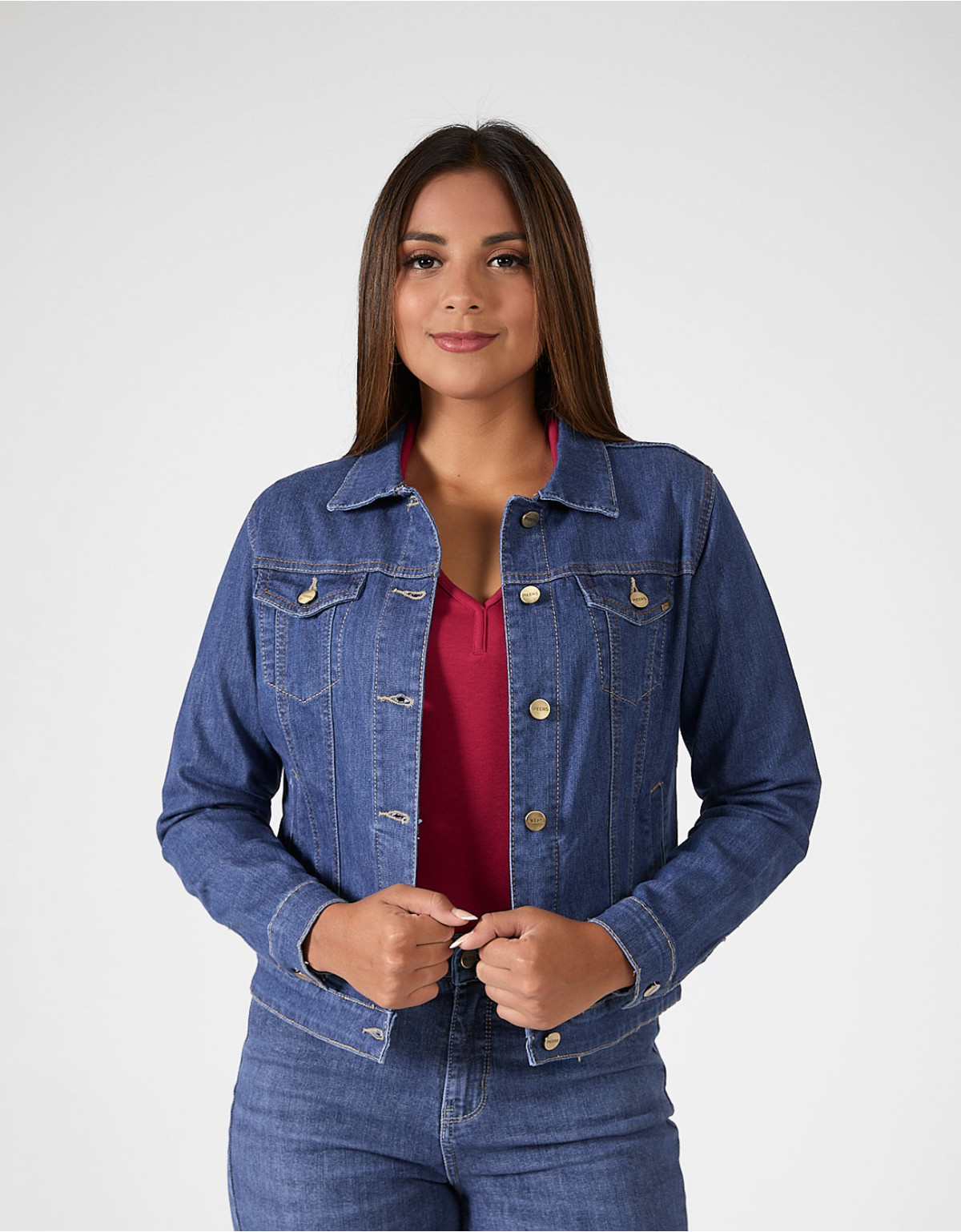 Casaca regular fit azul