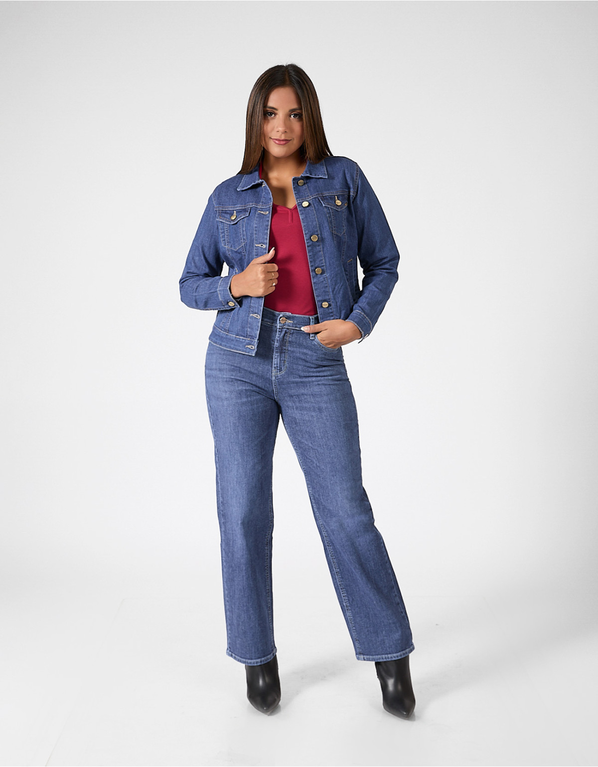 Casaca regular fit azul