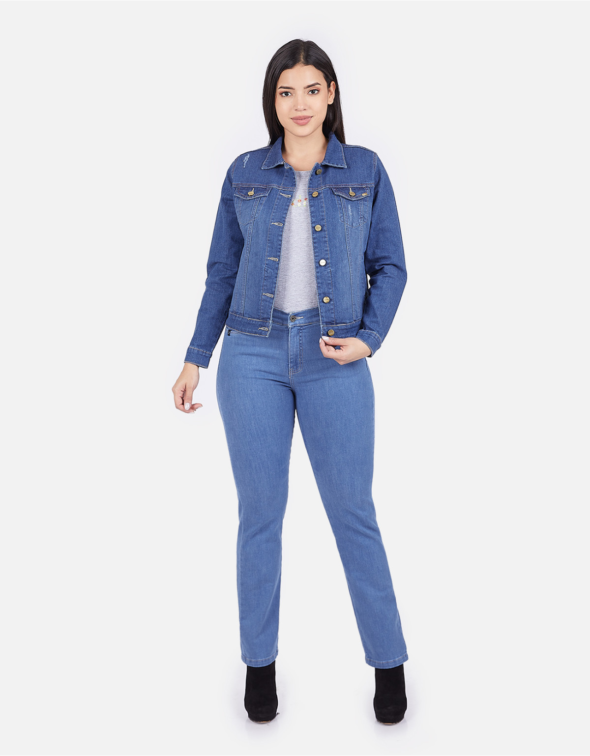 Casaca regular fit azul