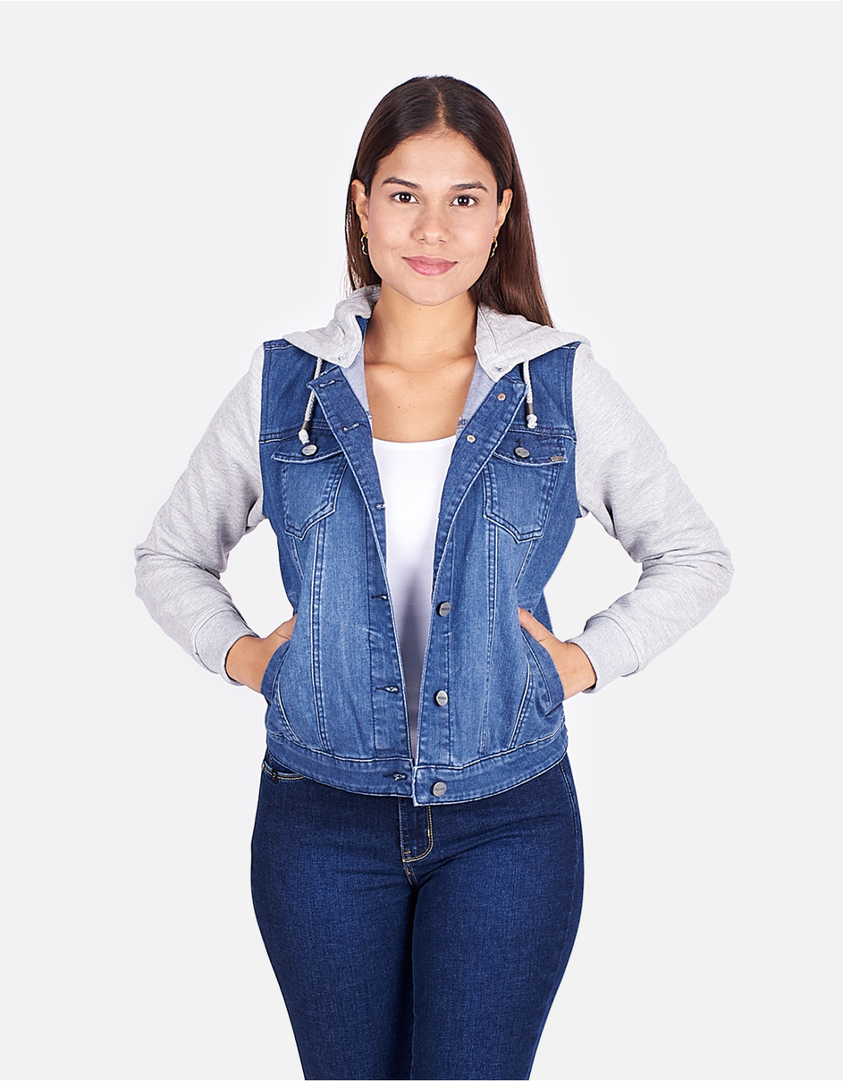 Casaca regular fit azul 