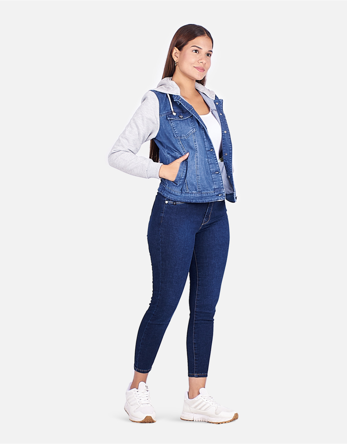 Casaca regular fit azul 