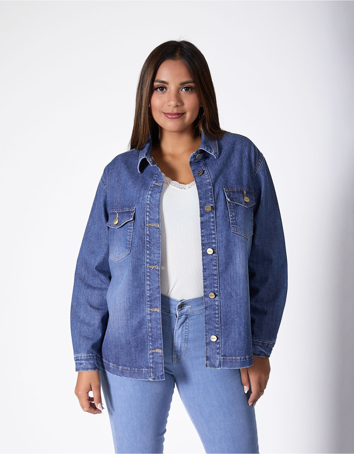 Camisaco saorih regular fit azul focalizado