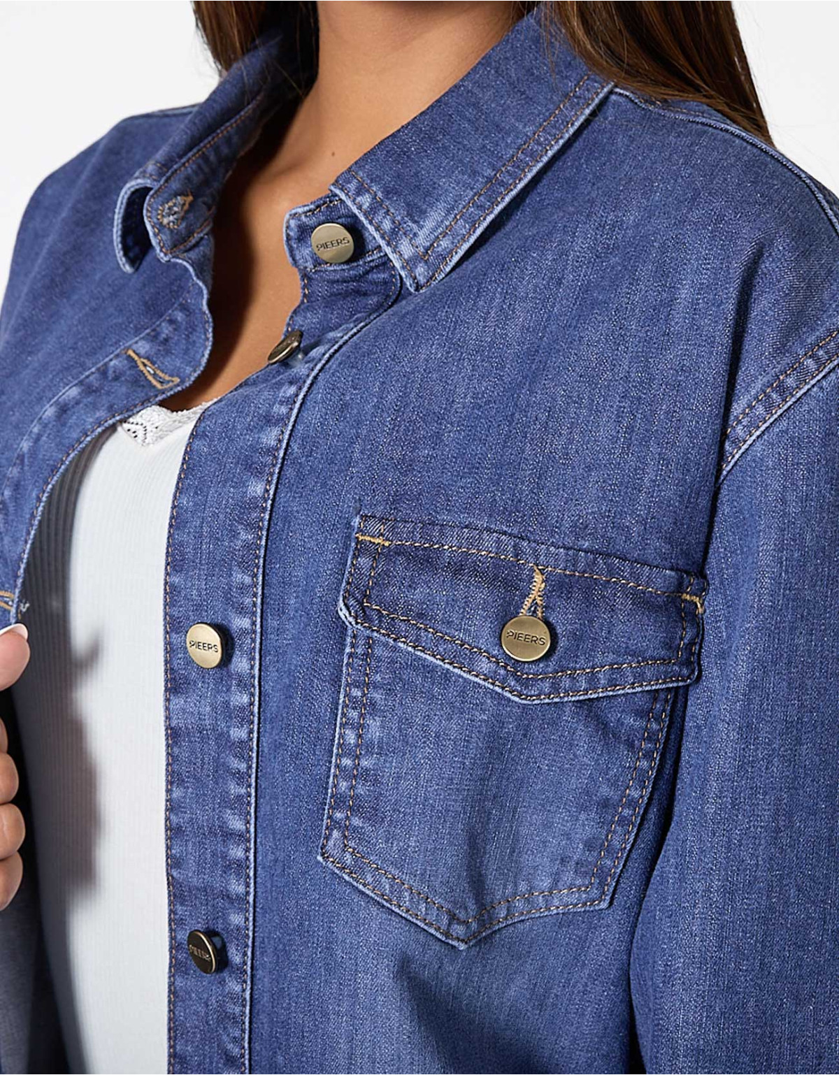 Camisaco saorih regular fit azul focalizado