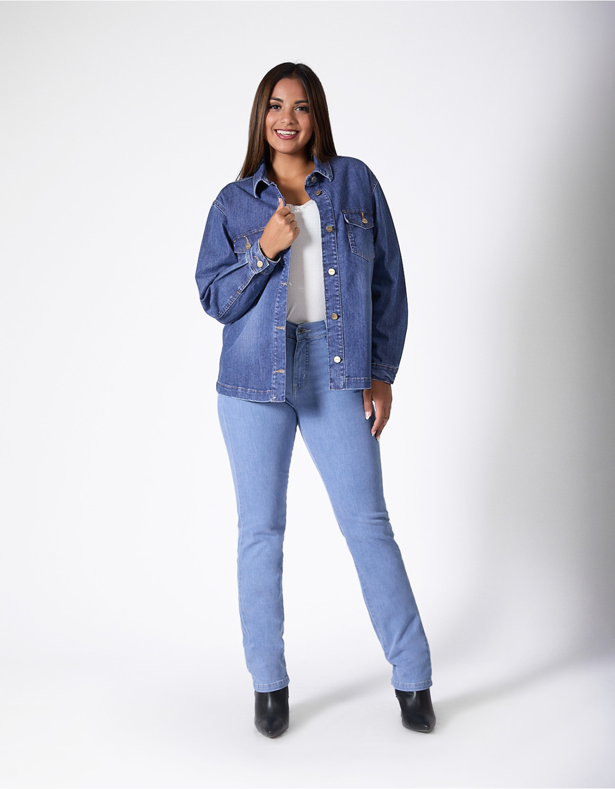 Camisaco saorih regular fit azul focalizado