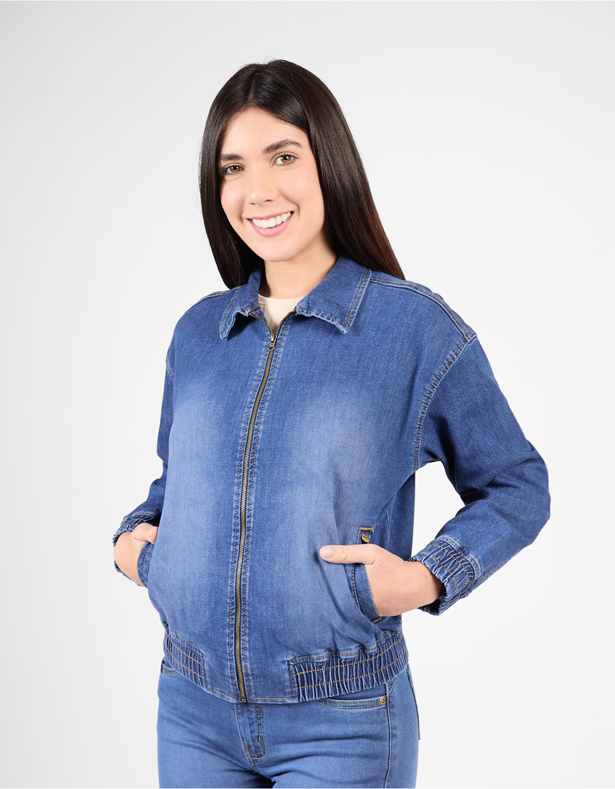 Casaca Anays azul regular fit