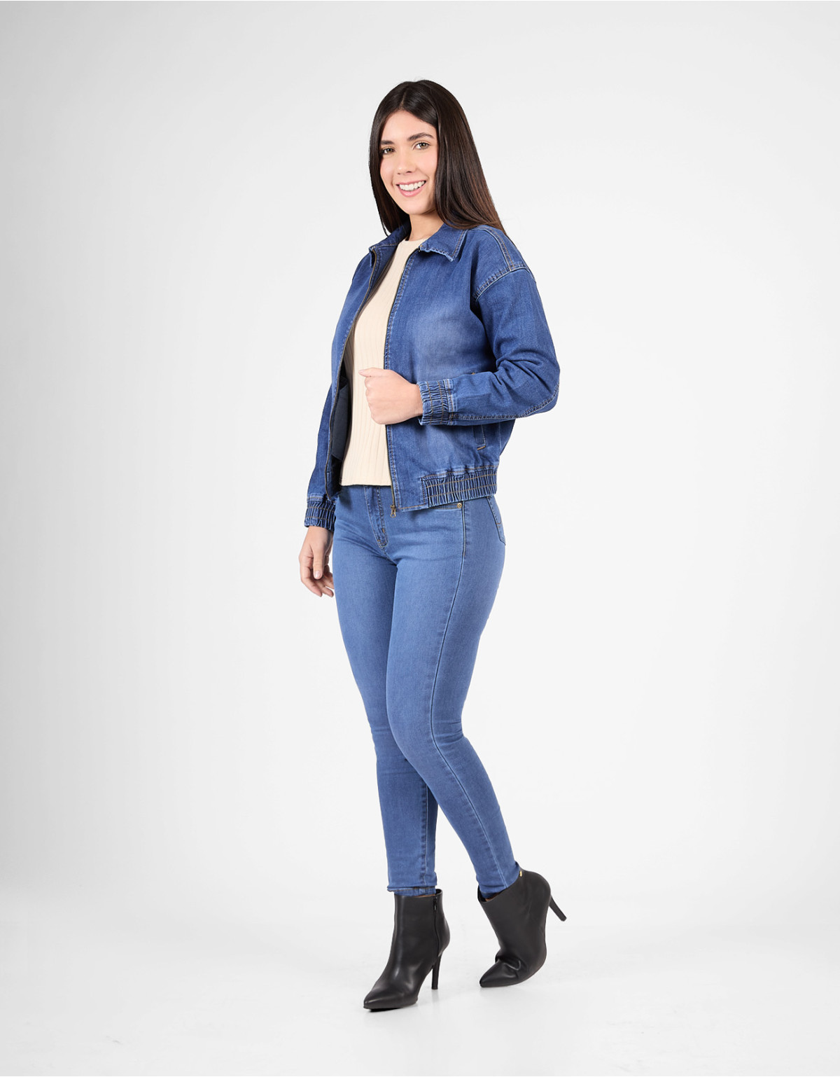 Casaca Anays azul regular fit