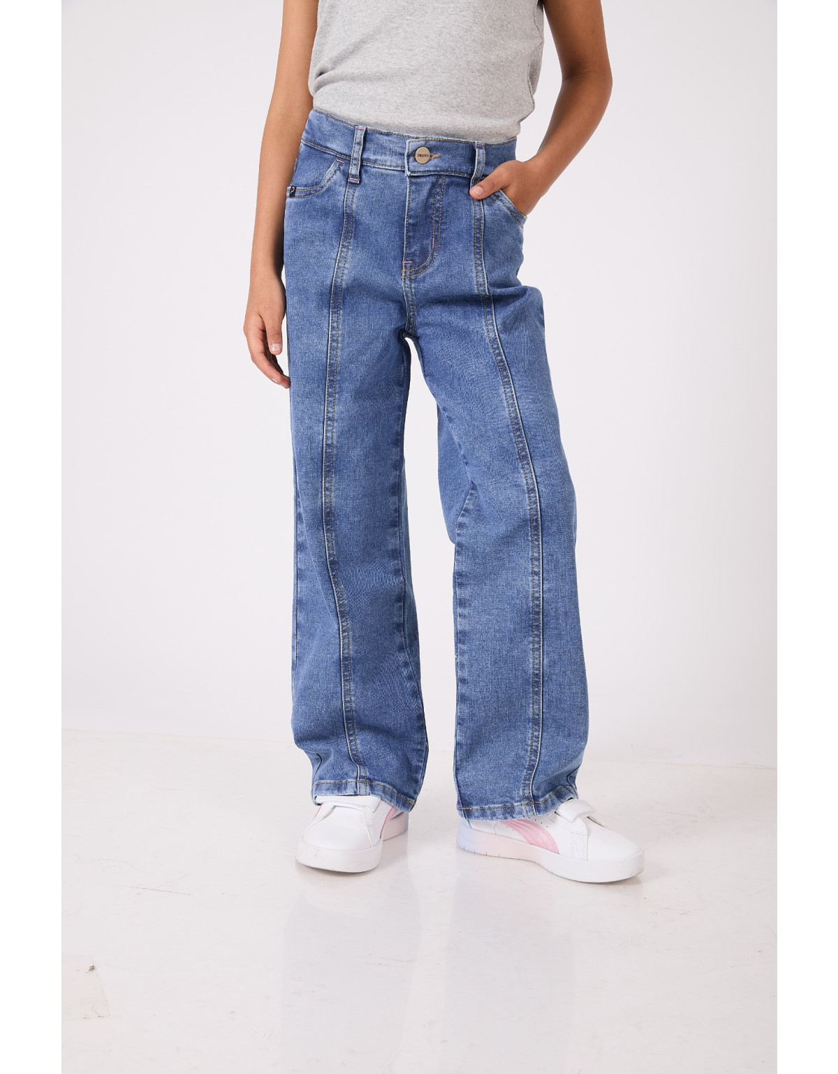 Pantalones Niña (4-10) Annya Celeste Wide leg 