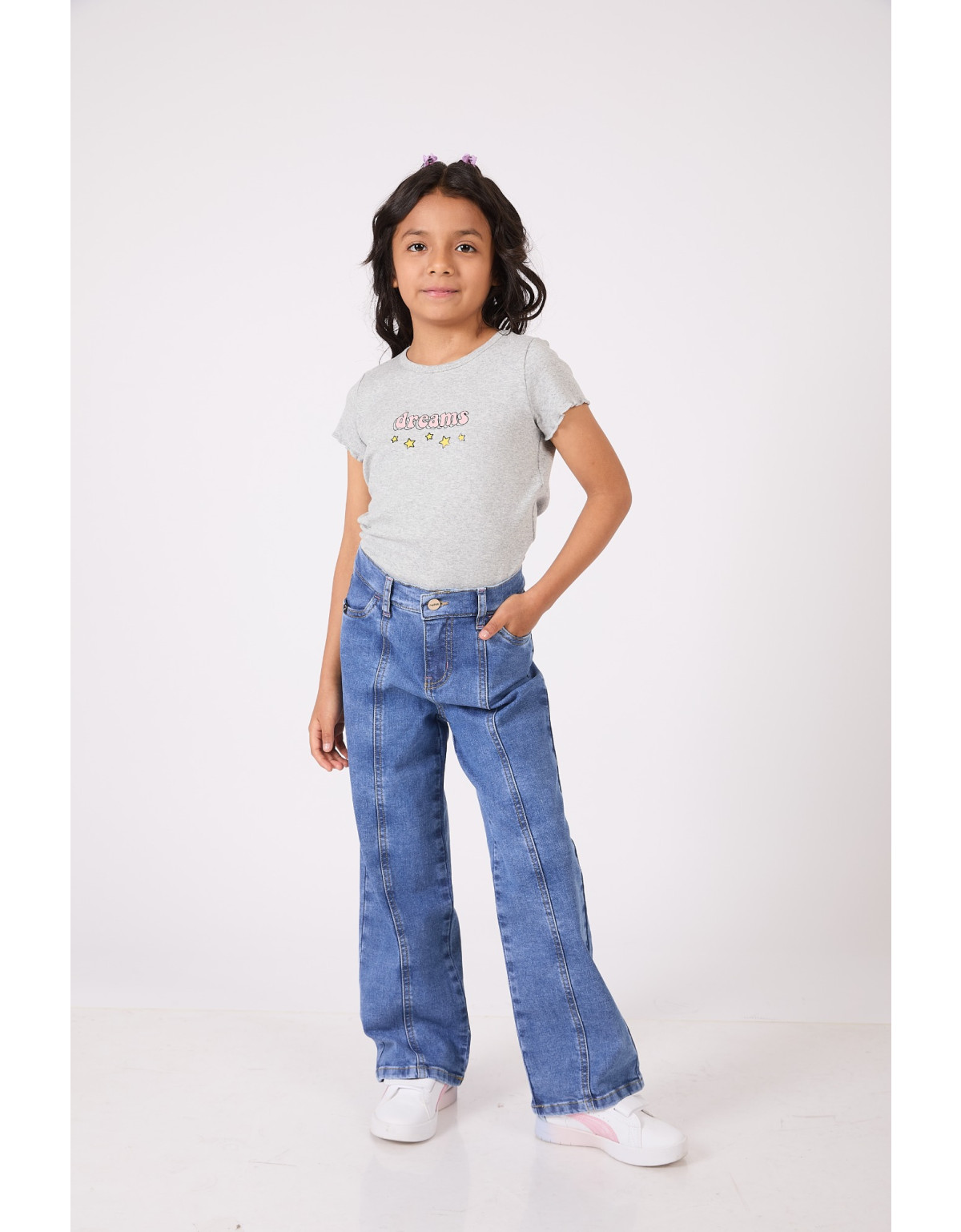 Pantalones Niña (4-10) Annya Celeste Wide leg 